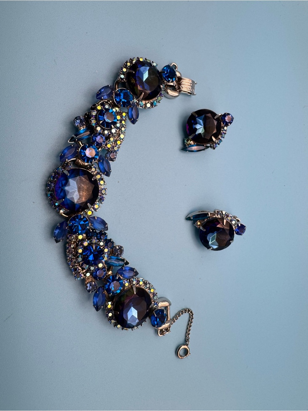 VTG Juliana Rhinestone Blue Watermelon Rivoli Aurora Borealis